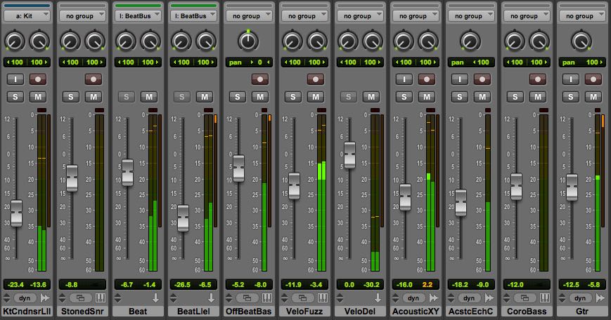 Pro Tools Mixer Window